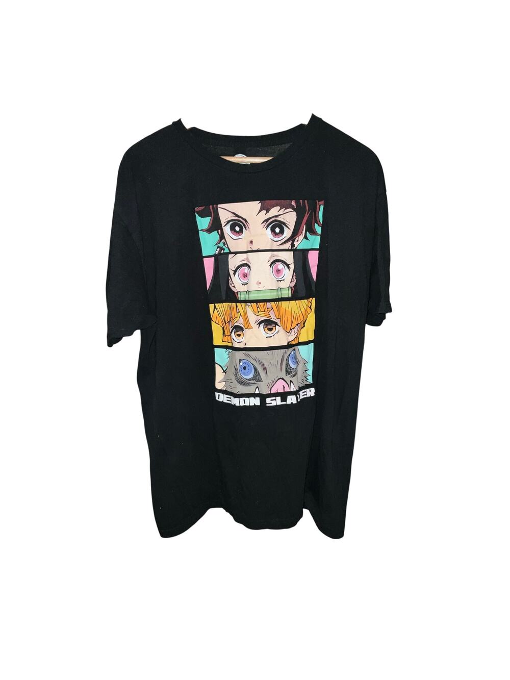 Demon Slayer Black Crew Neck  100% Cotton Graphic T-Shirt Size 2XL